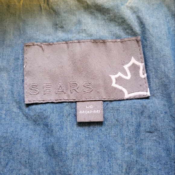 Y2K Sears Men’s Full Zip Navy Windbreaker Jacket Size Large – Canada Style A48 - Picture 5 of 10